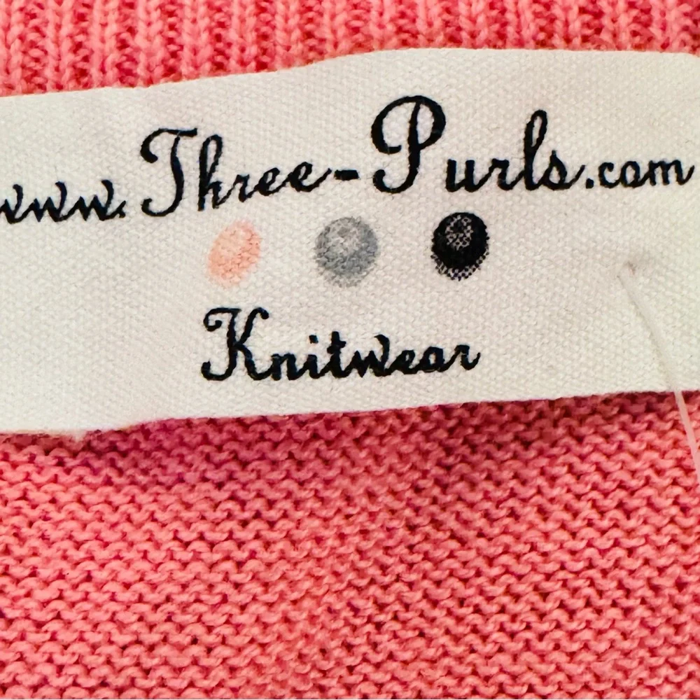 NWT Three Purls Women's Pink Breast Cancer Awareness V-Neck Sweater - Sz S  b82